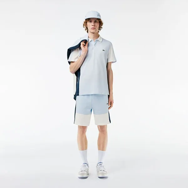 Áo Polo Nam Lacoste Pique Colourblock Shirt PH1302 - IHJ Màu Ghi Size 3