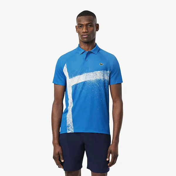 Áo Polo Nam Lacoste Tennis X Novak Djokovic On Court Shirt DH8959 00 3D3 Màu Xanh Blue Size 5