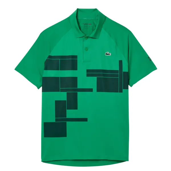 Áo Polo Nam Lacoste Tennis x Novak Djokovic Regular Fit On Court Polo Shirt DH2614 I6W Màu Xanh Green Size 3