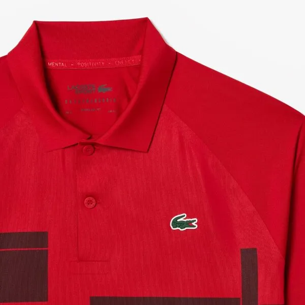 Áo Polo Nam Lacoste Tennis x Novak Djokovic Regular Fit Player Polo DH2614 IF4 Màu Đỏ Size 3