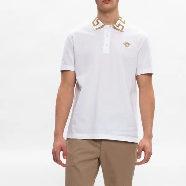 Áo Polo Nam Versace Polo Shirt With Logo 'White' A87402-A231240-A1001 Màu Trắng Size XS