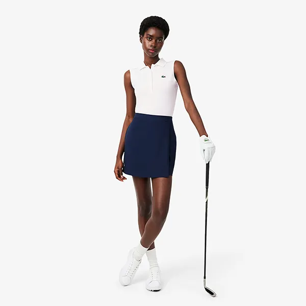 Áo Polo Nữ Lacoste Slim Fit UV Protect Stretch Golf PF7414 99 001 Màu Trắng Size 38