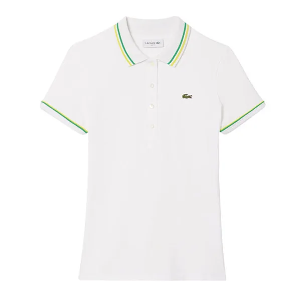 Áo Polo Nữ Lacoste Women's L.12.D Slim Fit Jersey Polo DF9599 55G FWI Màu Trắng Size 34