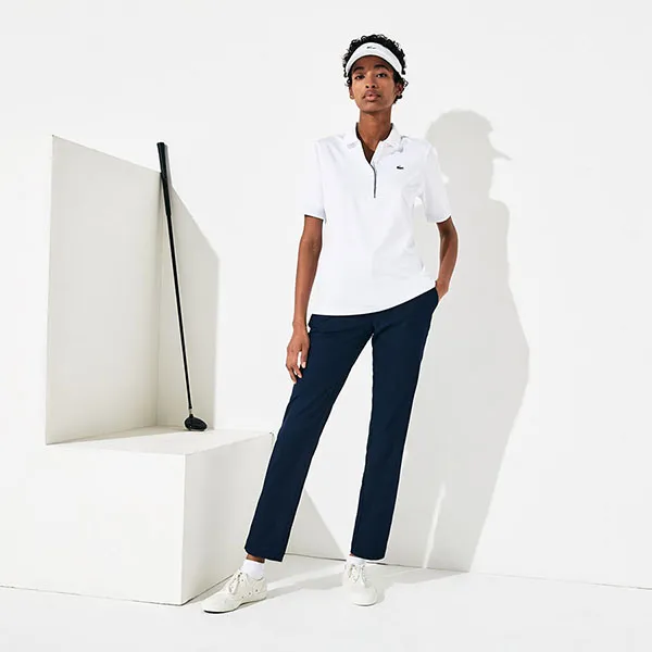 Áo Polo Nữ Lacoste Women's Slim Fit UV Protect Stretch Golf PF5179 51 522 Màu Trắng Size 34