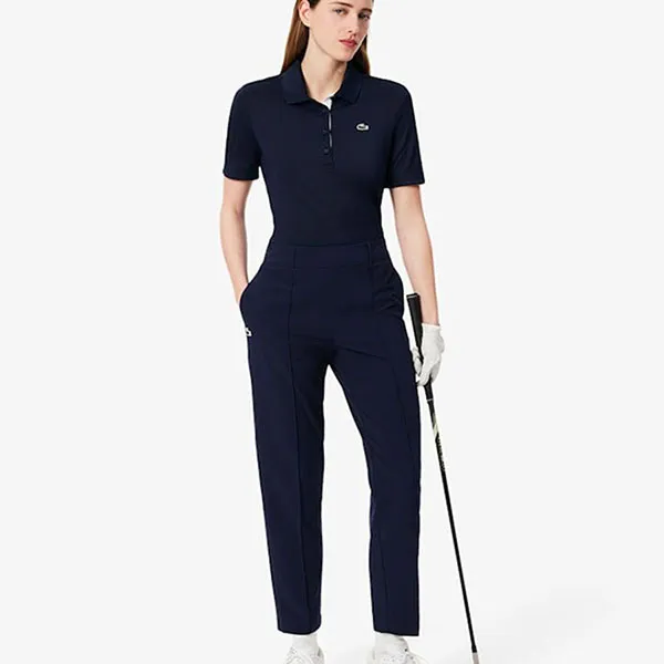Áo Polo Nữ Lacoste Women's Slim Fit UV Protect Stretch Golf PF5179 51 522 Màu Xanh Navy Size 34