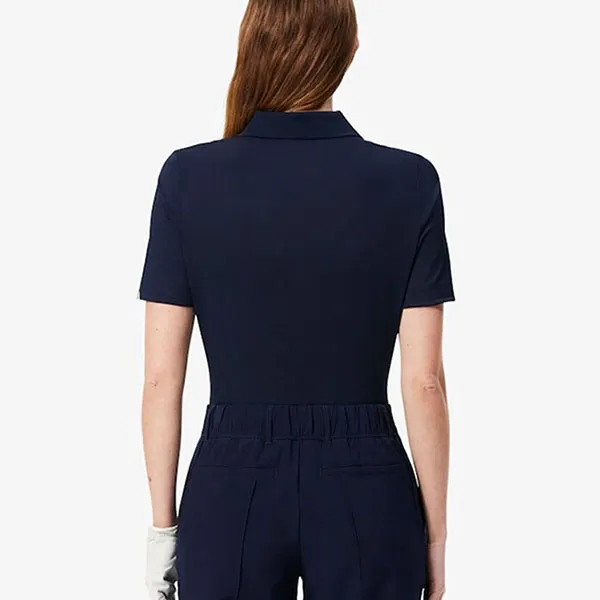 Áo Polo Nữ Lacoste Women's Slim Fit UV Protect Stretch Golf PF5179 51 522 Màu Xanh Navy Size 34
