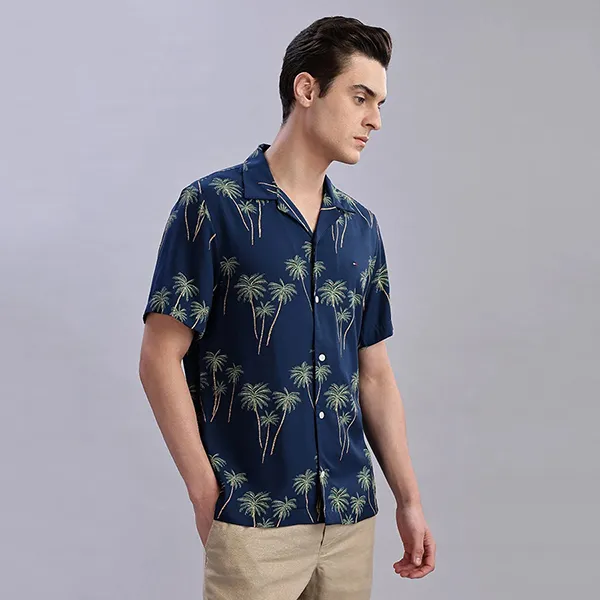 Áo Sơ Mi Cộc Tay Nam Tommy Hilfiger Regular Fit 38580 - DAF Màu Xanh Navy Size XS