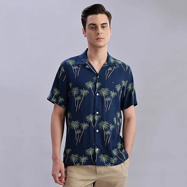 Áo Sơ Mi Cộc Tay Nam Tommy Hilfiger Regular Fit 38580 - DAF Màu Xanh Navy Size XS