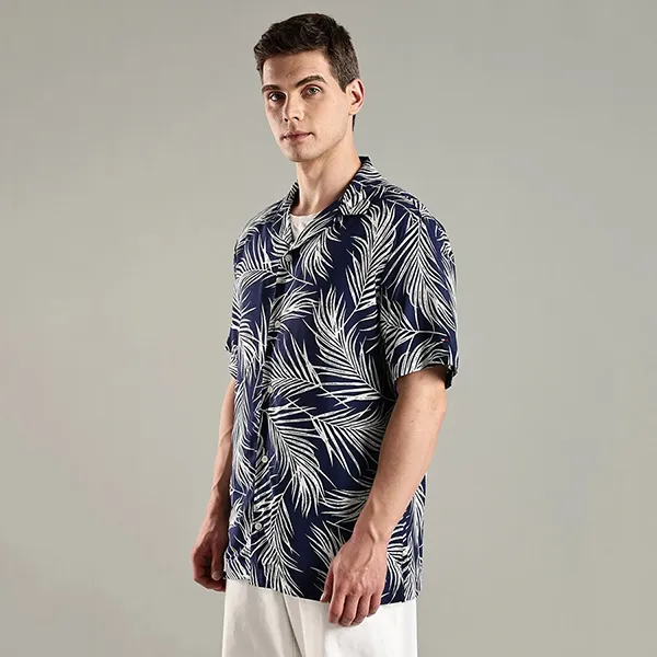 Áo Sơ Mi Cộc Tay Nam Tommy Hilfiger Regular Fit 39447 - C7G Màu Xanh Navy Size XS