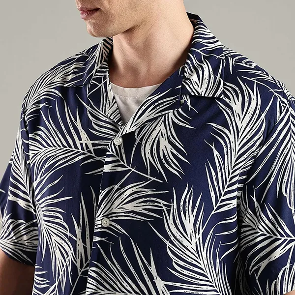 Áo Sơ Mi Cộc Tay Nam Tommy Hilfiger Regular Fit 39447 - C7G Màu Xanh Navy Size XS