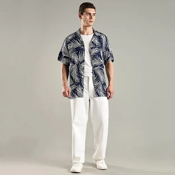 Áo Sơ Mi Cộc Tay Nam Tommy Hilfiger Regular Fit 39447 - C7G Màu Xanh Navy Size XS