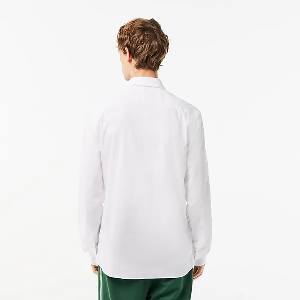 Áo Sơ Mi Dài Tay Nam Lacoste Slim Fit Shirt Made Of Stretch Poplin Fabric CH6282 001 Màu Trắng Size 39