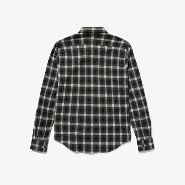 Áo Sơ Mi Nam Lacoste Men's Jacquard Plaid Shirt CH8406-10 L7A Màu Xanh Lục Size 39
