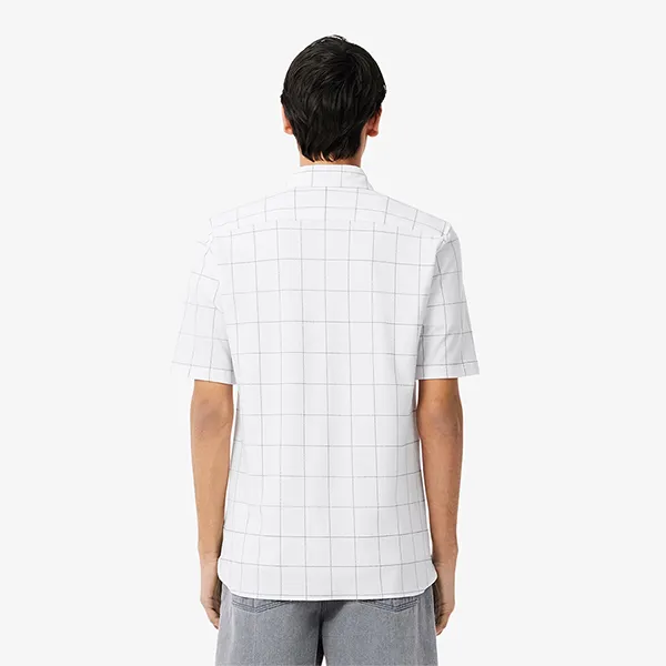 Áo Sơ Mi Nam Lacoste Men's Shirt With Large Plaid Pattern CH6415 - 031 Màu Trắng Size 41