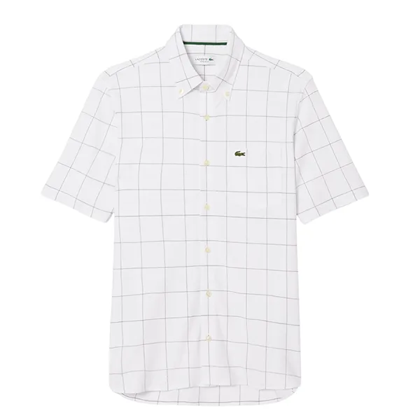 Áo Sơ Mi Nam Lacoste Men's Shirt With Large Plaid Pattern CH6415 - 031 Màu Trắng Size 41