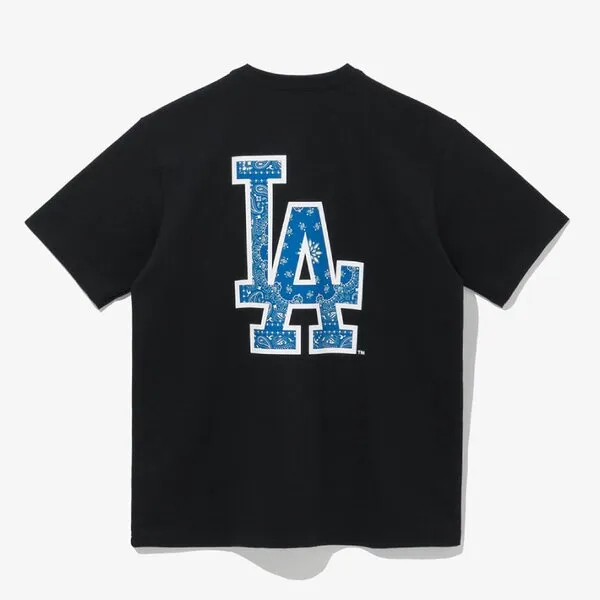 Áo Thun New Era Big Paisley Los Angeles Dodgers T-Shirt Black 13546479 Màu Đen Size S