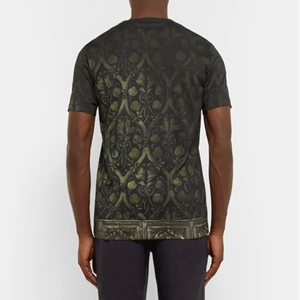 Áo Thun Nam Dolce & Gabbana D&G Lion Printed Cotton Jersey T-Shirt Phối Màu Size 46