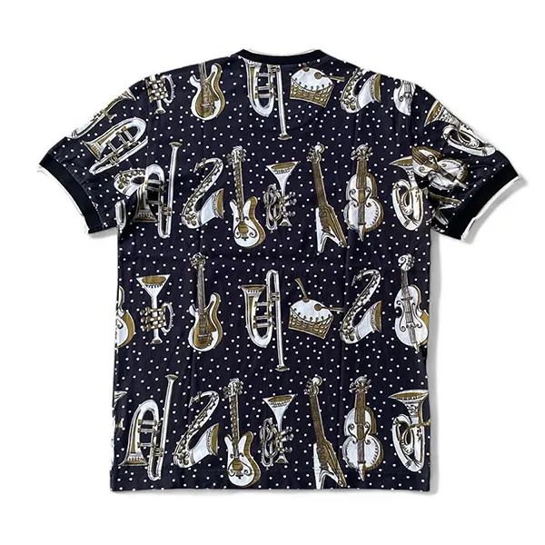 Áo Thun Nam Dolce & Gabbana D&G Musical Instrument Print T-Shirt Màu Xanh Navy Size 44