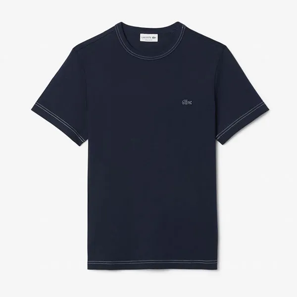 Áo Thun Nam Lacoste Men's Crew Neck Stitch Short Sleeve T-shirt TH1748 55G 166 Màu Xanh Navy Size 3