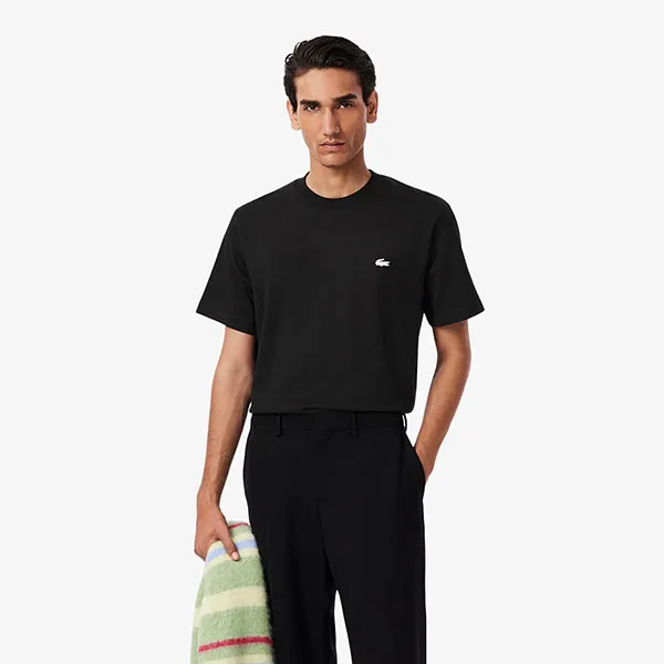 Áo Thun Nam Lacoste Men's Diamanté Crocodile Cotton T-Shirt TH6883-51 031 Màu Đen Size 4