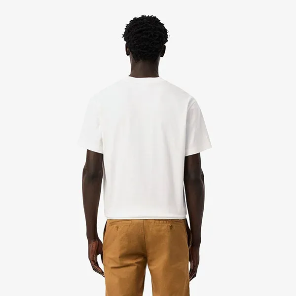 Áo Thun Nam Lacoste Men's Loose Fit T-Shirt With Emblem Cotton Material TH8322 10 70V Màu Trắng Size 3