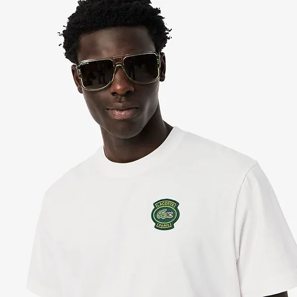 Áo Thun Nam Lacoste Men's Loose Fit T-Shirt With Emblem Cotton Material TH8322 10 70V Màu Trắng Size 3