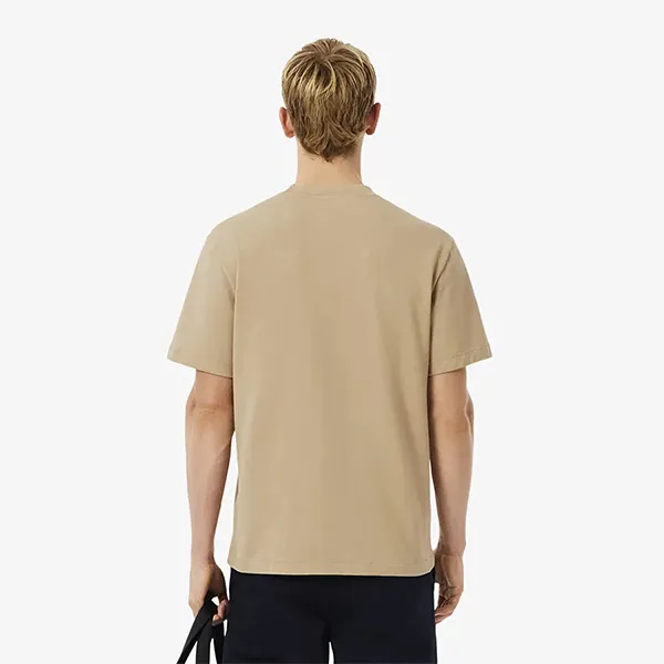 Áo Thun Nam Lacoste Ribbed Neck Petit Piqué T-Shirt Beige TH5477 51 02S Màu Be Size 4