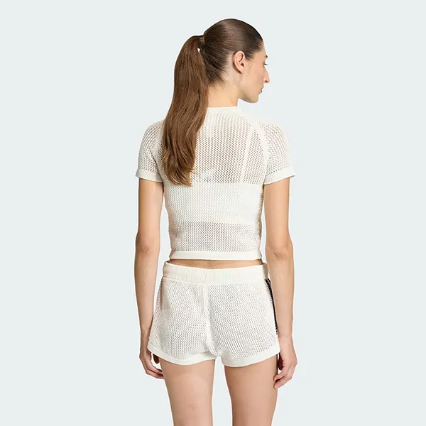 Áo Thun Nữ Adidas Knitted Crochet Cali Tee KE0200 Màu Trắng Size M