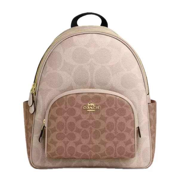 Balo Nữ Coach Court Backpack In Signature Canvas Màu Be
