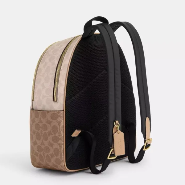 Balo Nữ Coach Court Backpack In Signature Canvas Màu Be
