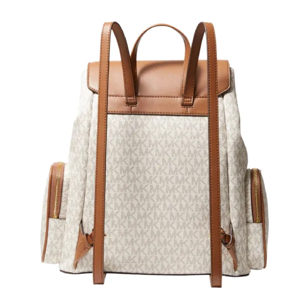 Balo Nữ Michael Kors MK Jet Set Large Logo Backpack Brown/Acorn 35T1GTTB3B Màu Nâu Trắng