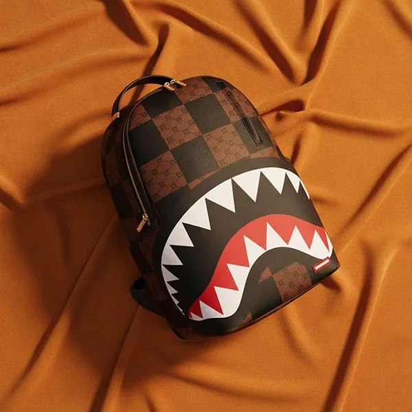 Balo Sprayground That Big Check Shark Backpack Màu Đen Nâu