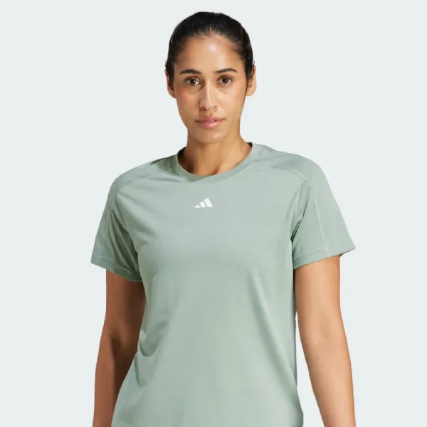 Bộ Quần Áo Cộc Tay Nữ Adidas Minimal Branding Train Essentials Aeroready Green JC9531/JN1364 Màu Xanh Size M