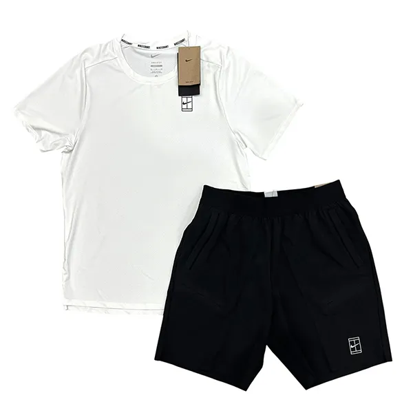 Bộ Thể Thao Tennis/Pickleball Nam Nike Court Advantage FZ6914-010 / FZ6911-100 Màu Đen/Trắng Size S