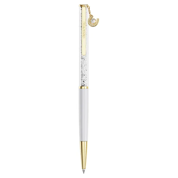 Bút Bi Swarovski Crystalline Ballpoint Pen Horse Shoe, White Lacquered, Gold-tone Plated 5740699 Màu Vàng Phối Trắng