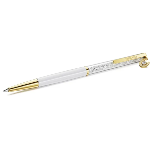 Bút Bi Swarovski Crystalline Ballpoint Pen Horse Shoe, White Lacquered, Gold-tone Plated 5740699 Màu Vàng Phối Trắng