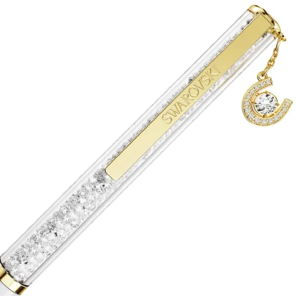 Bút Bi Swarovski Crystalline Ballpoint Pen Horse Shoe, White Lacquered, Gold-tone Plated 5740699 Màu Vàng Phối Trắng