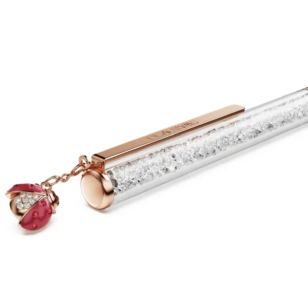 Bút Ký Swarovski Crystalline Ballpoint Pen Ladybug, White, Red Lacquered, Rose Gold-Tone Plated 5732981 Màu Trắng