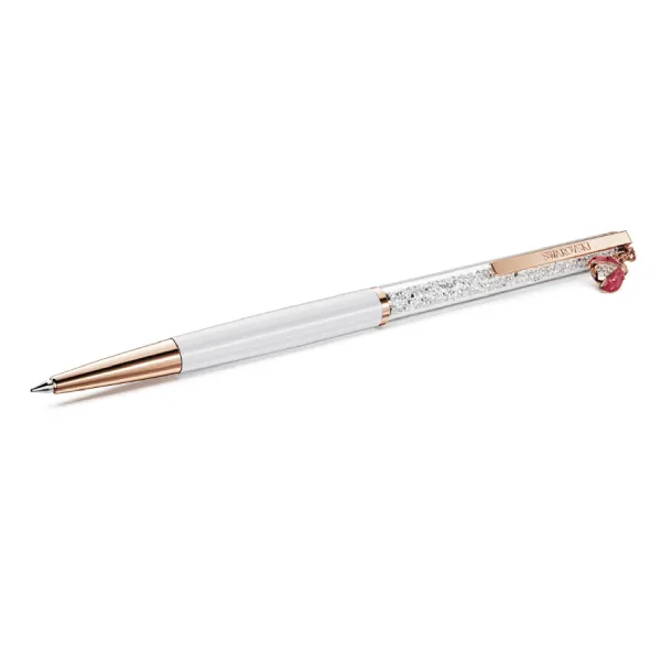 Bút Ký Swarovski Crystalline Ballpoint Pen Ladybug, White, Red Lacquered, Rose Gold-Tone Plated 5732981 Màu Trắng