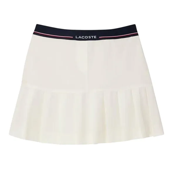 Chân Váy Nữ Lacoste Pleated Wool Blend Skirt JF5323_XFJ Màu Trắng Size 34