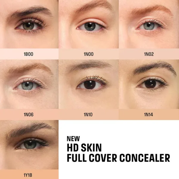 Che Khuyết Điểm Make Up For Ever HD Skin Full Cover Multi-Use Waterproof Concealer With Niacinamide 9ml Tone 1N00