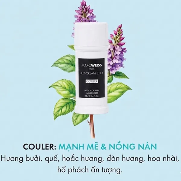 Combo 3 Thanh Khử Mùi Hương Nước Hoa Ngăn Mồ Hôi Marcweiss Paris Deo-Cream Stick Couler (3 x 40ml)