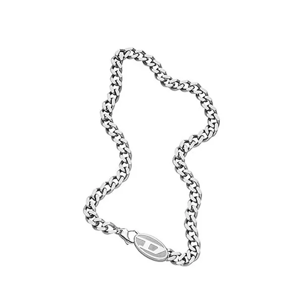 Dây Chuyền Diesel Silver Stainless Steel Logo Chain Necklace DX1509040 Màu Bạc