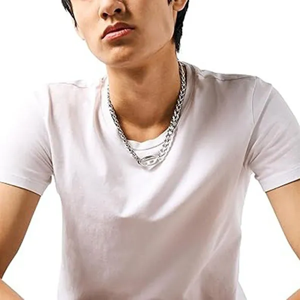 Dây Chuyền Diesel Silver Stainless Steel Logo Chain Necklace DX1509040 Màu Bạc