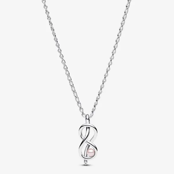 Dây Chuyền Nữ Pandora Infinity Knot Collier Necklace 393762C01 Màu Bạc