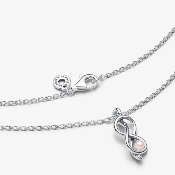 Dây Chuyền Nữ Pandora Infinity Knot Collier Necklace 393762C01 Màu Bạc