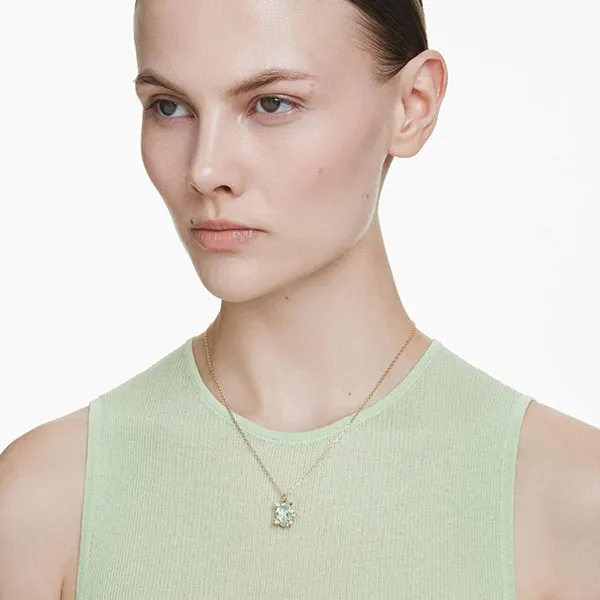 Dây Chuyền Nữ Swarovski Gema Pendant Mixed Cuts, Multicolored, 18K Gold Finish 5705816 Màu Vàng/ Xanh