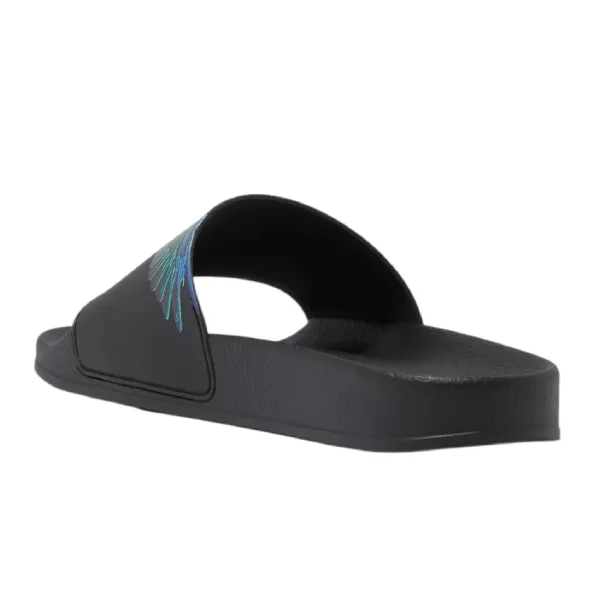 Dép Nam Marcelo Burlon Wings Printed Slides In Rubber 260680 Màu Đen Size 40