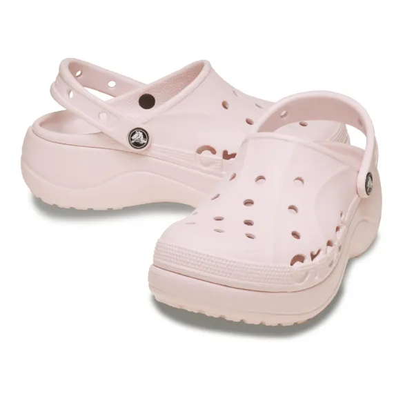 Dép Nữ Crocs Baya Platform Clog Barely Pink 208186-6PI Màu Hồng Size 37-38