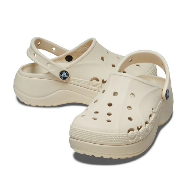 Dép Nữ Crocs Baya Platform Clog Winter White 208186-11S Màu Trắng Kem Size 37-38